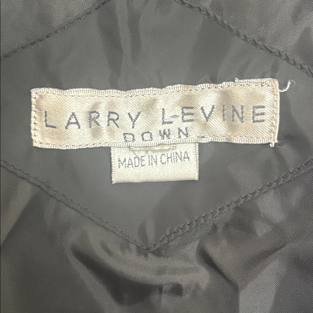 Larry Levine Flap Puffer Quilted Black Down Waterfowl Feather Jacket XL - Picture 10 of 11